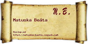 Matuska Beáta névjegykártya