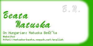 beata matuska business card